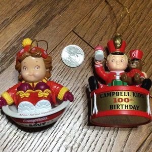 Bundle of 2 Campbell’s Soup vintage ornaments